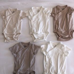 5 Pack Newborn Shortsleeve Wrap Style Body Suit